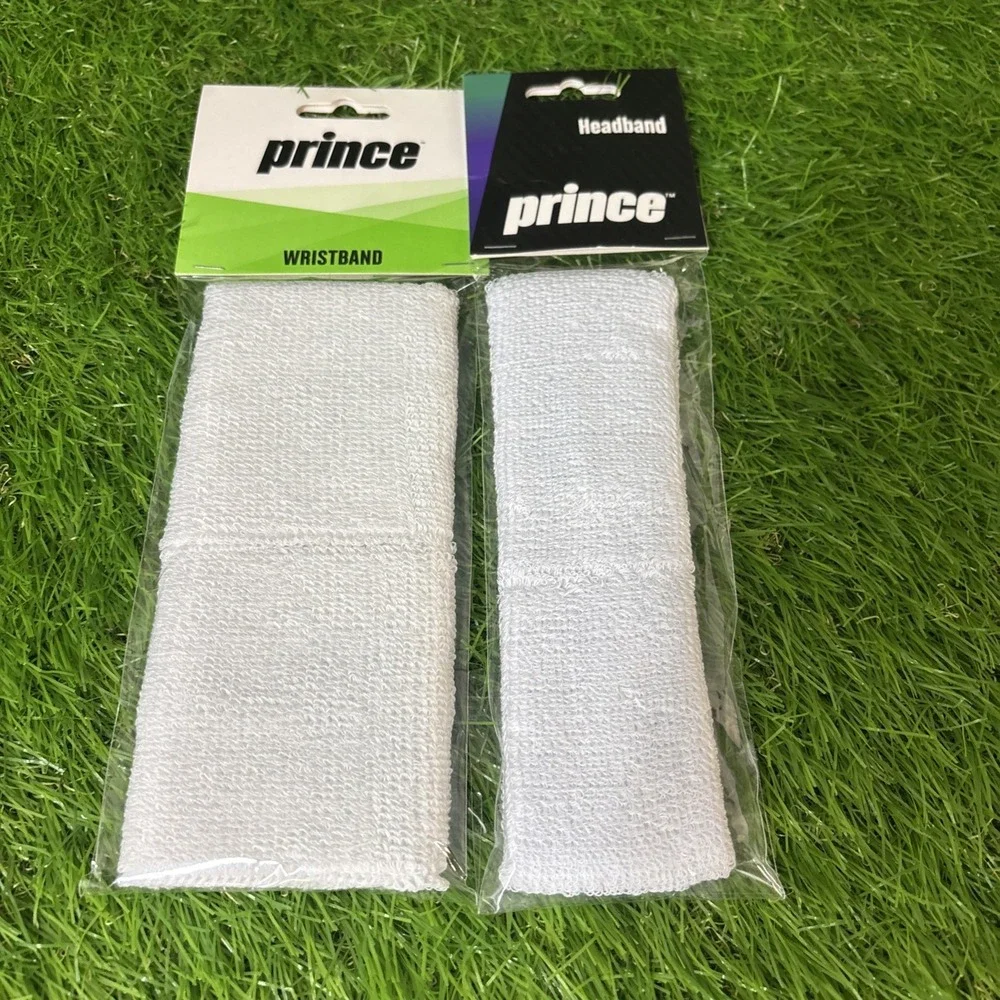 Prince Wristbands And Head Band Set Tennis Pickleball Sports White